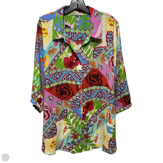 Top 3/4 Sleeve By Cynthia Rowley In Multi-colored, Size: 2x