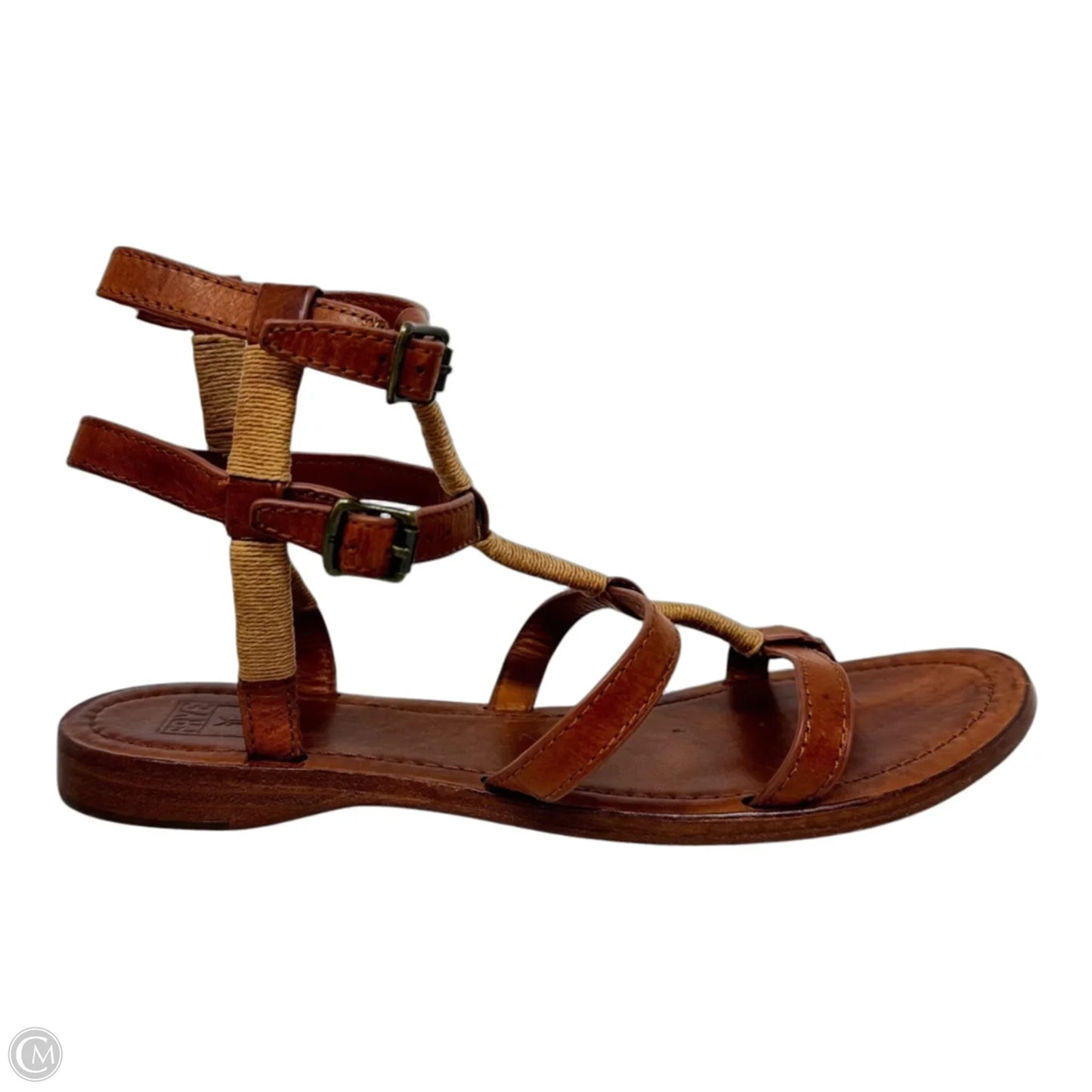 Rachel Gladiator Sandals Designer By Frye In Brown, Size: 8
