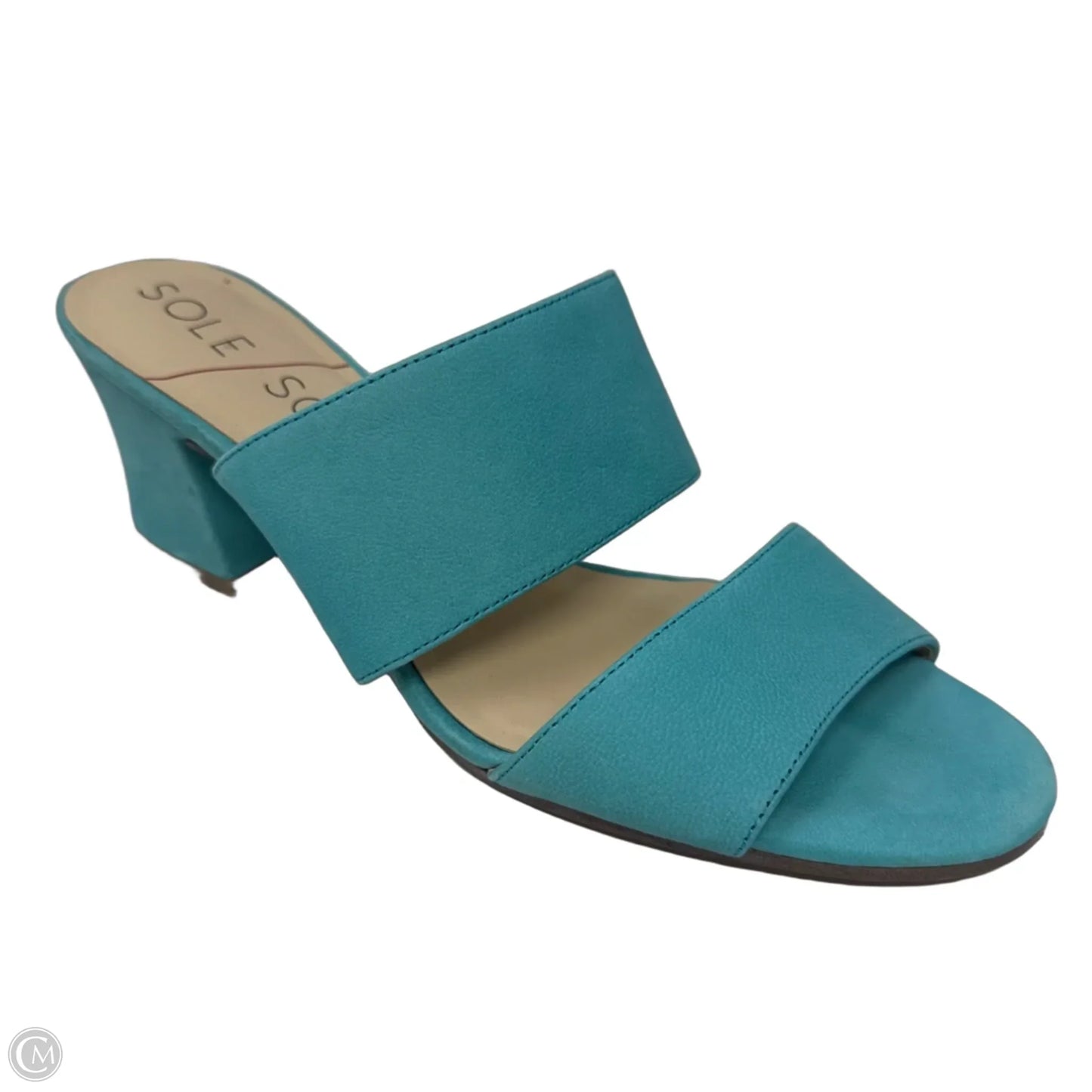Sandals Heels Block By Sole Society In Blue, Size: 9