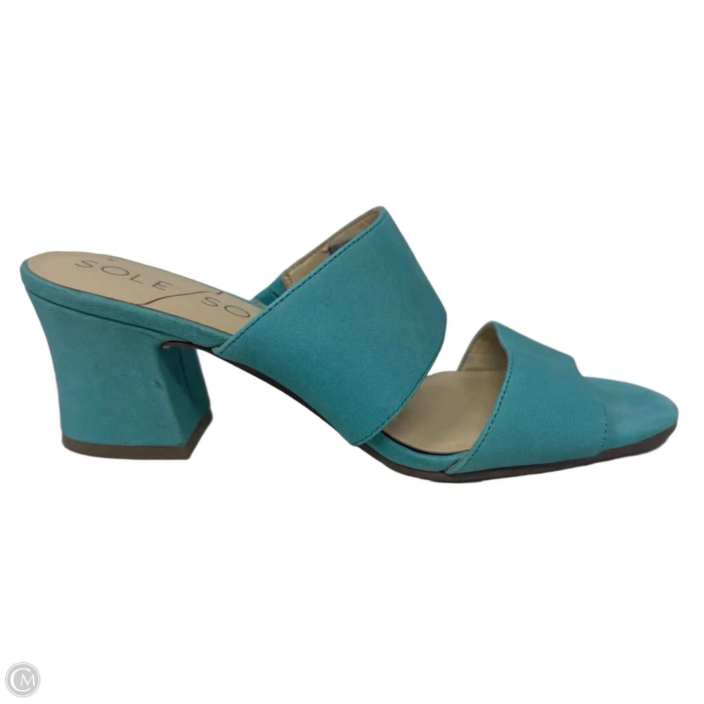 Sandals Heels Block By Sole Society In Blue, Size: 9