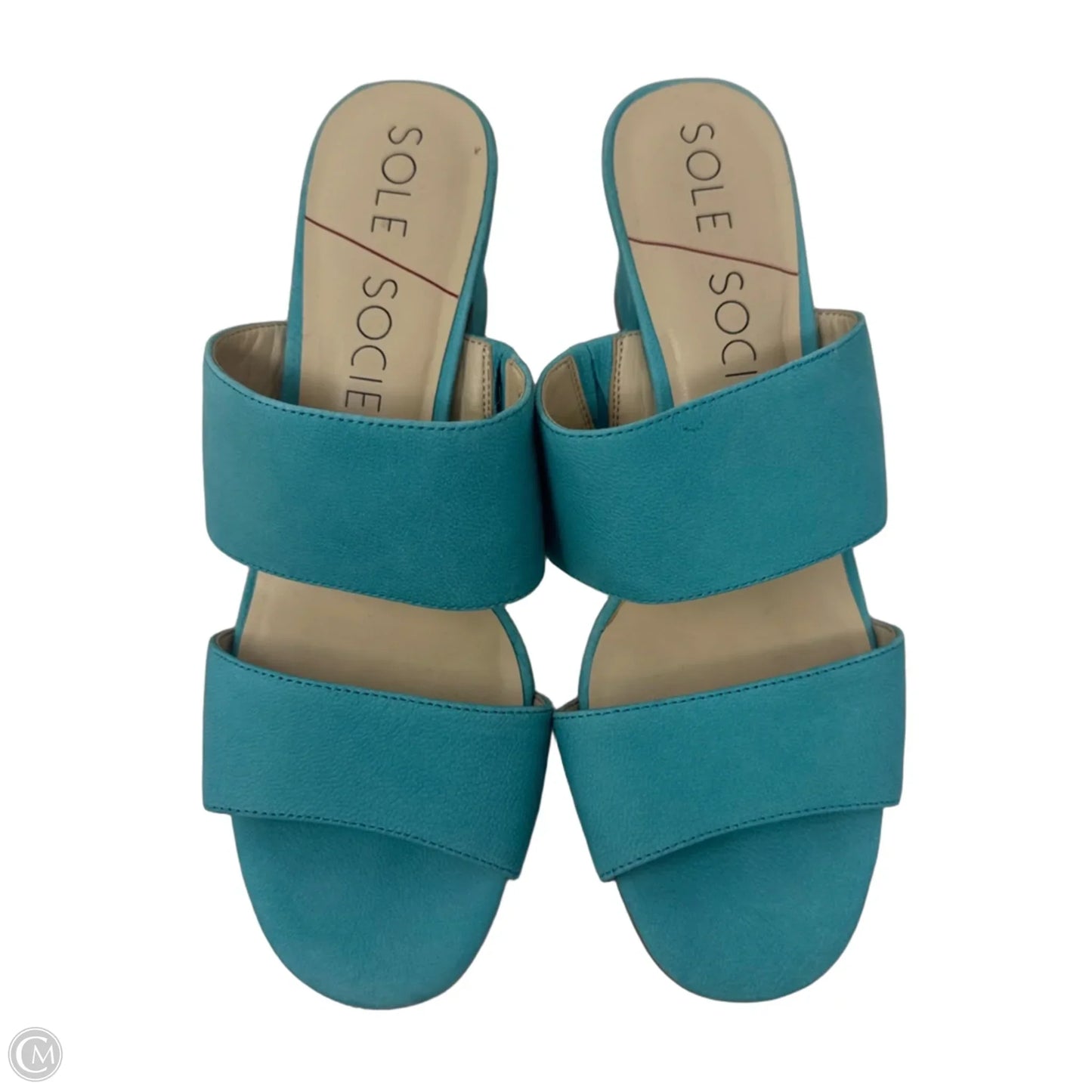Sandals Heels Block By Sole Society In Blue, Size: 9