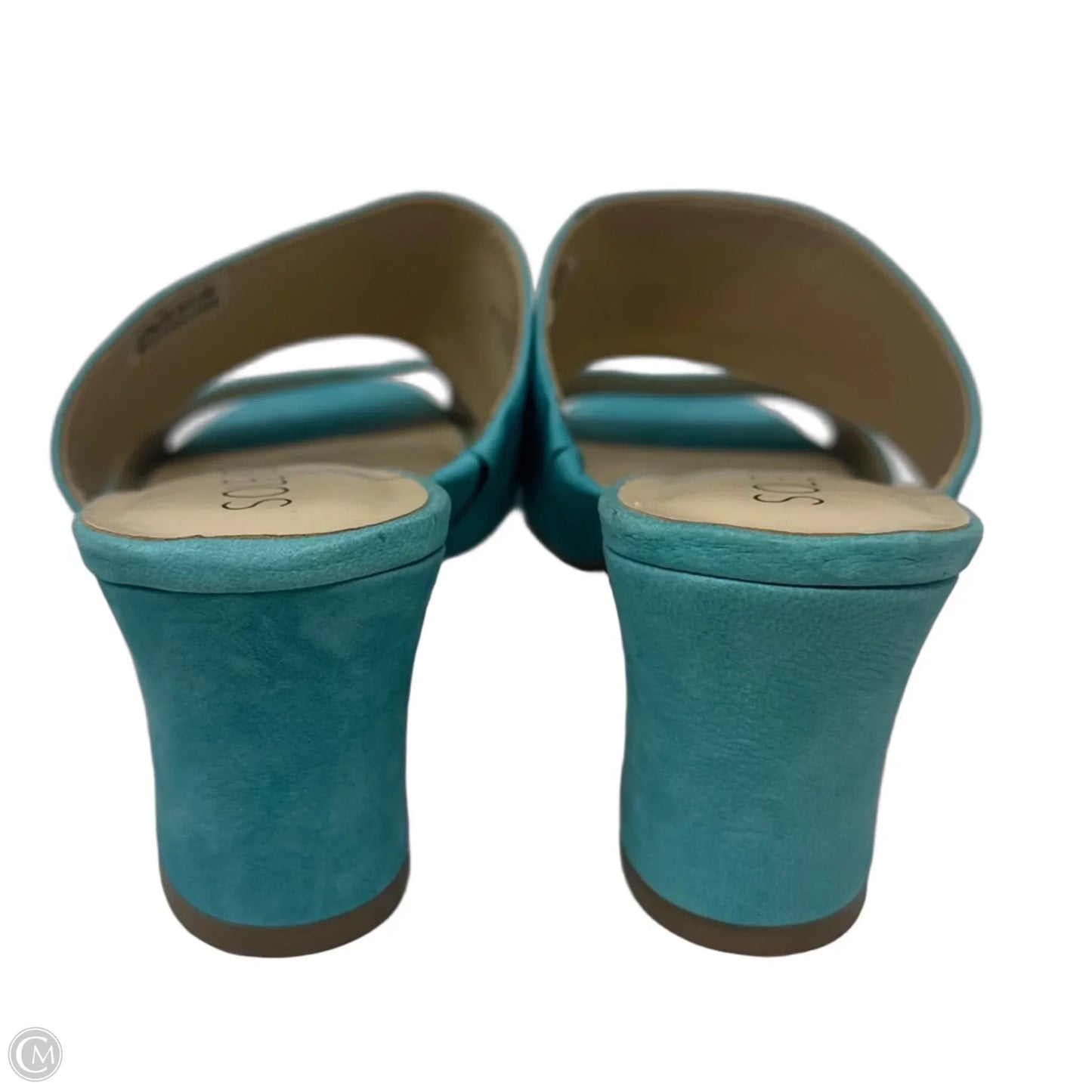Sandals Heels Block By Sole Society In Blue, Size: 9