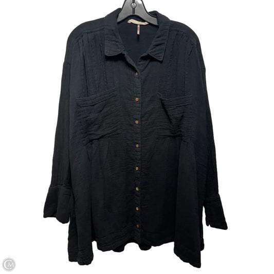 Tunic Long Sleeve By Free People In Black, Size: M
