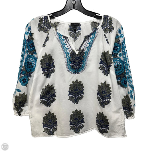 Eyelet Top Long Sleeve By Talbots In Multi-colored, Size: Sp