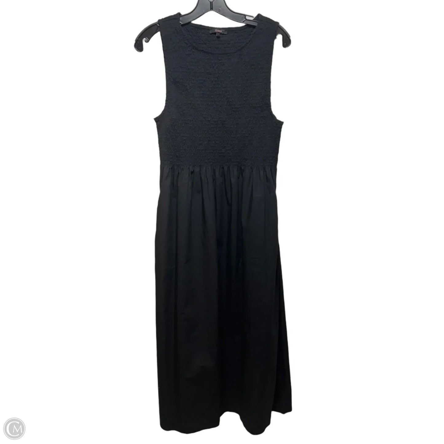 100% Organic Cotton Poplin Boat Neck Maxi Dress By Quince In Black, Size: L