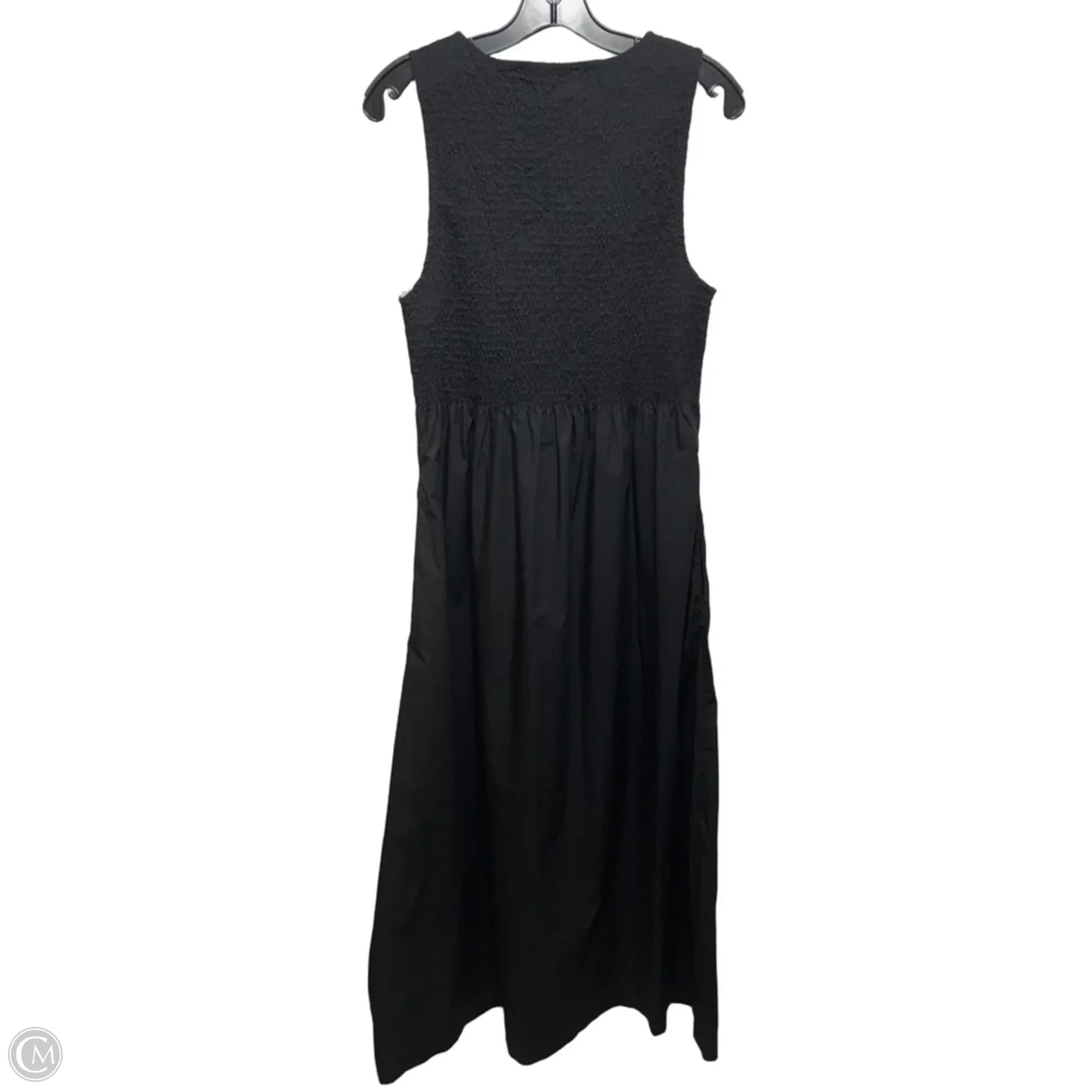100% Organic Cotton Poplin Boat Neck Maxi Dress By Quince In Black, Size: L