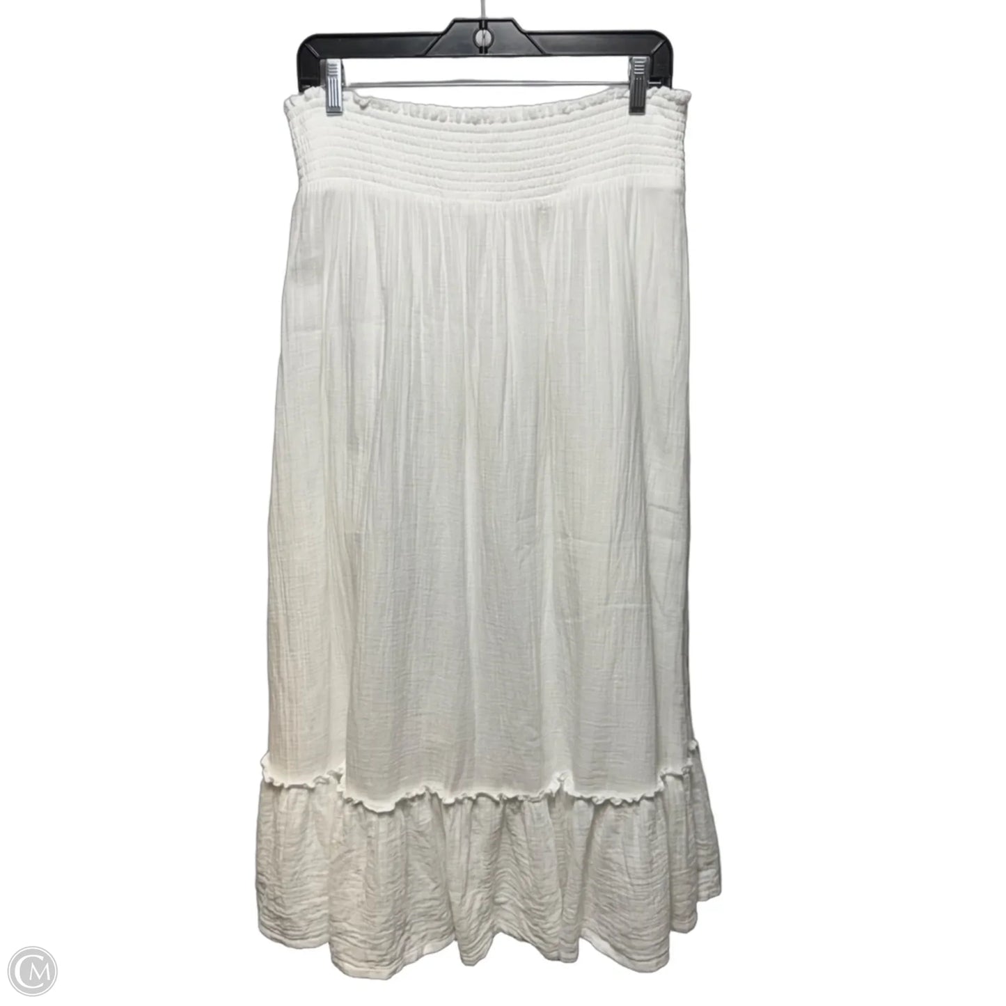 Cotton Skirt Maxi By Quince In White, Size: L