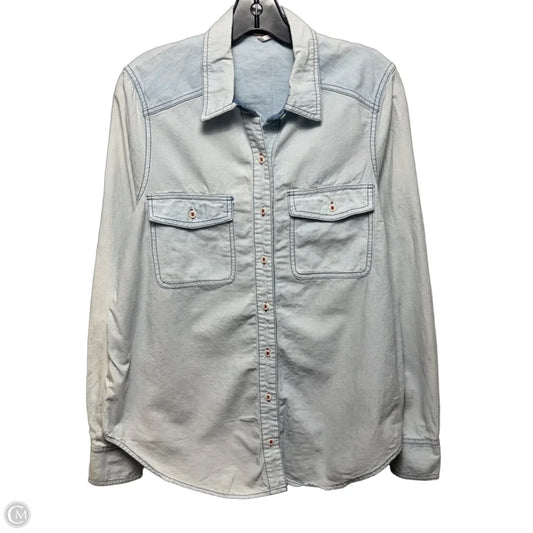 Top Long Sleeve By Free People In Blue Denim, Size: M