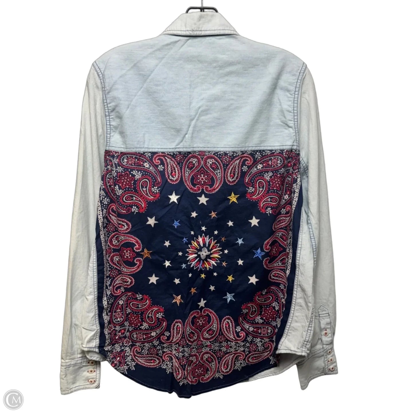 Top Long Sleeve By Free People In Blue Denim, Size: M