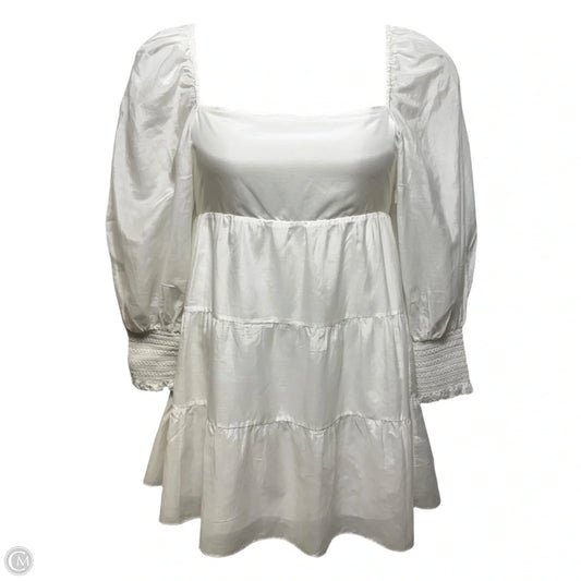 Rowen Tie Back Silk & Cotton Dress Designer By Alice + Olivia In White, Size: L