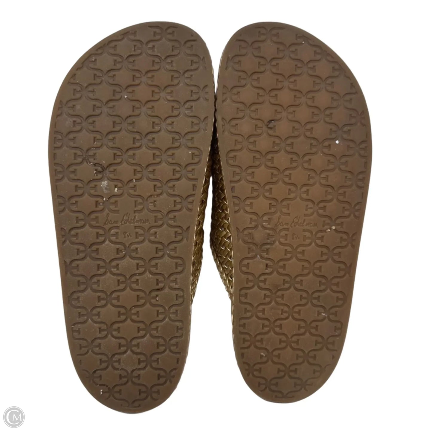 Woven Buckle Slides Sandals Flats By Sam Edelman In Gold, Size: 8.5