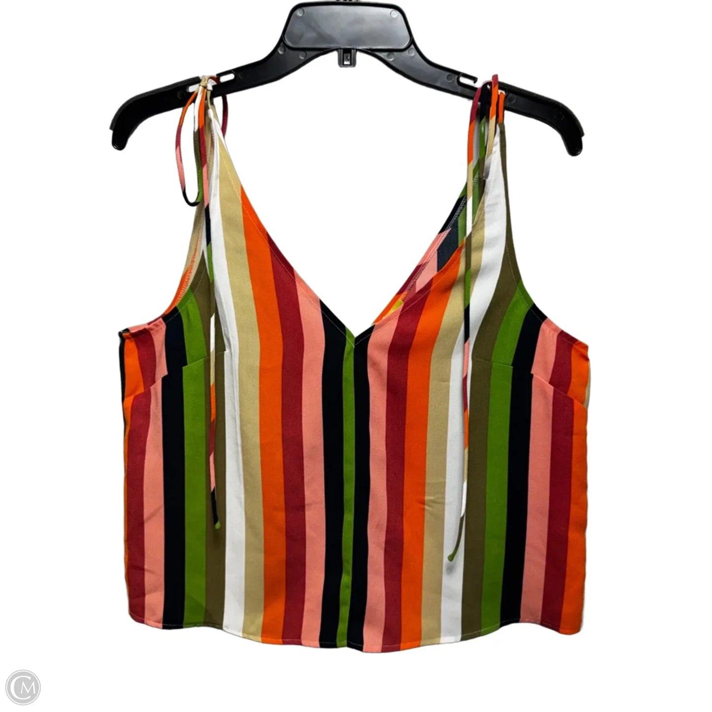Tie Strap Top Sleeveless By Gianni Bini In Striped Pattern, Size: M