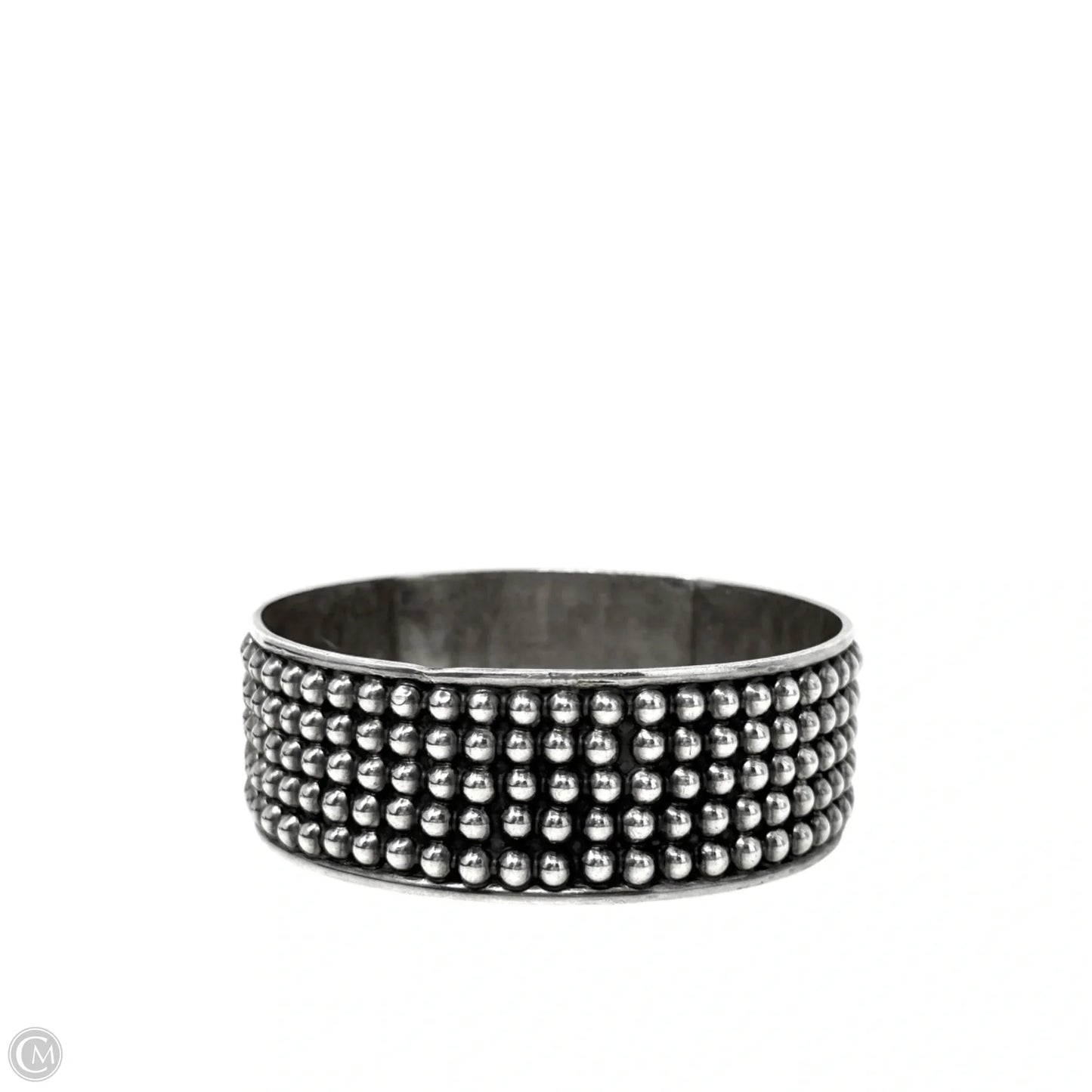 Mexican Sterling Silver Multi-Row Caviar Beaded Bangle Bracelet