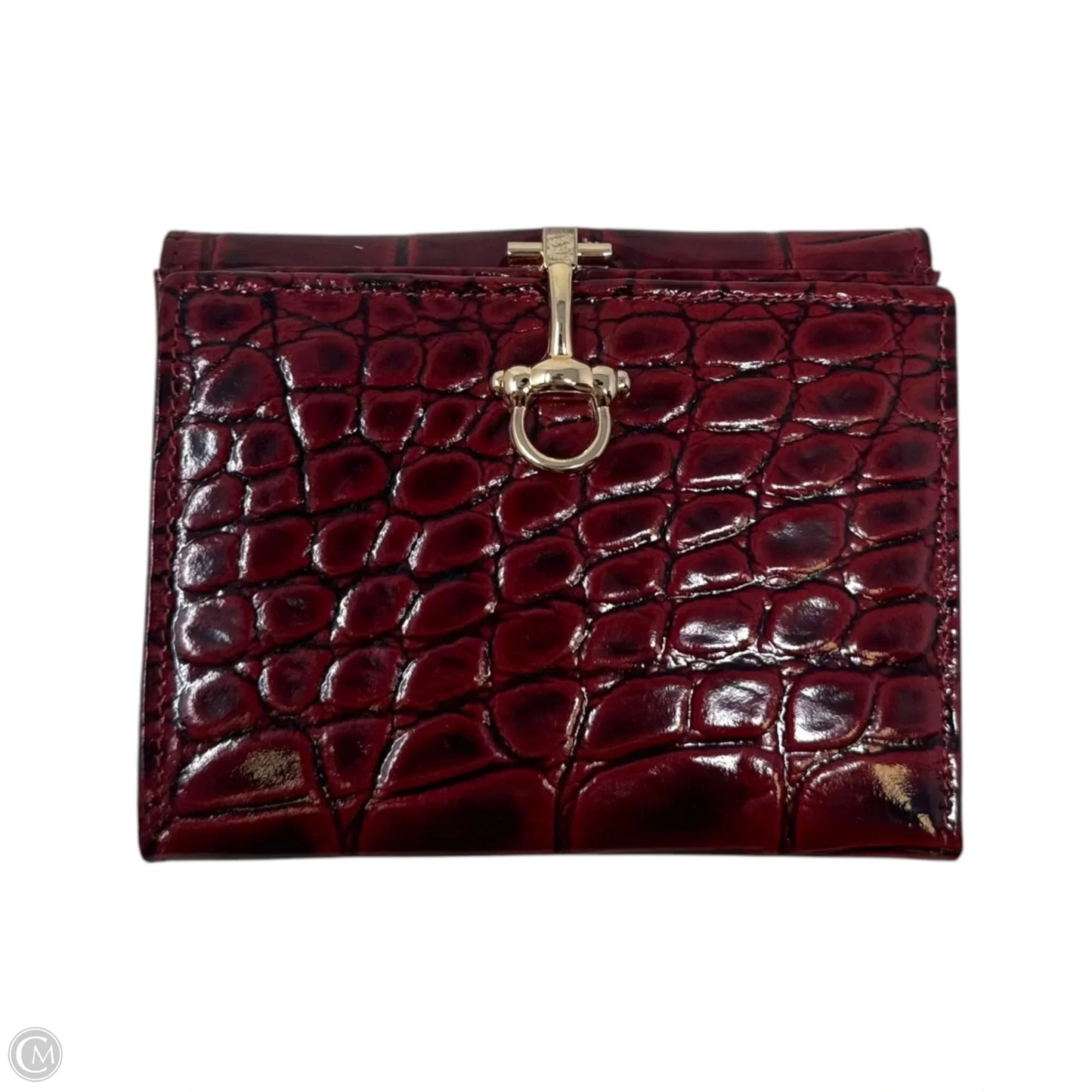 Croc Embossed Leather Bifold Wallet, Size: Small