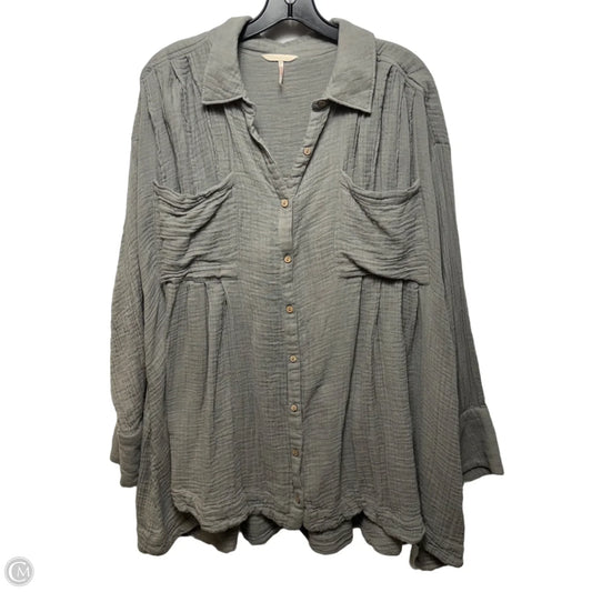 Cotton Gauze Tunic Long Sleeve By Free People In Grey, Size: M