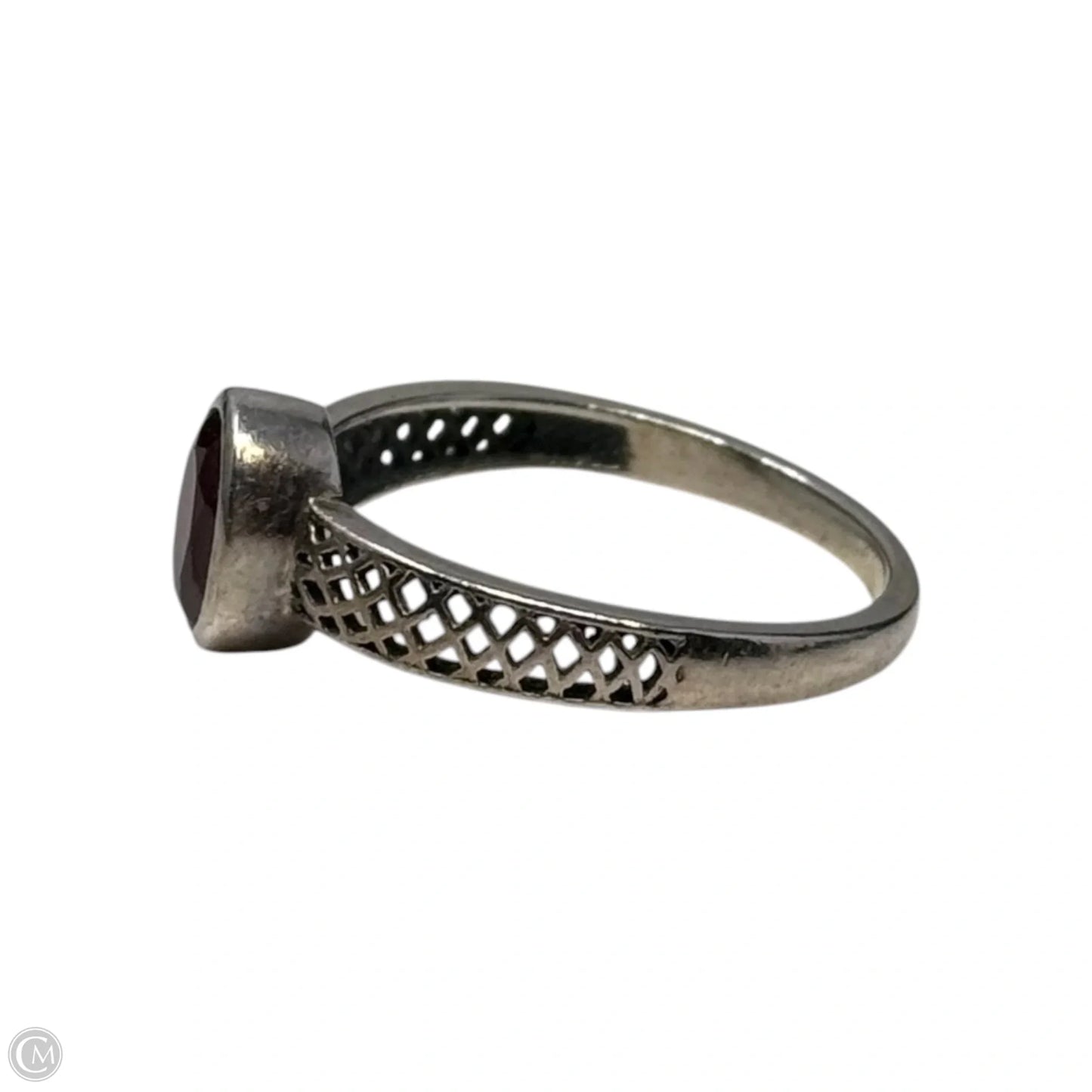 Red Stone Ring Sterling Silver, Size: 10