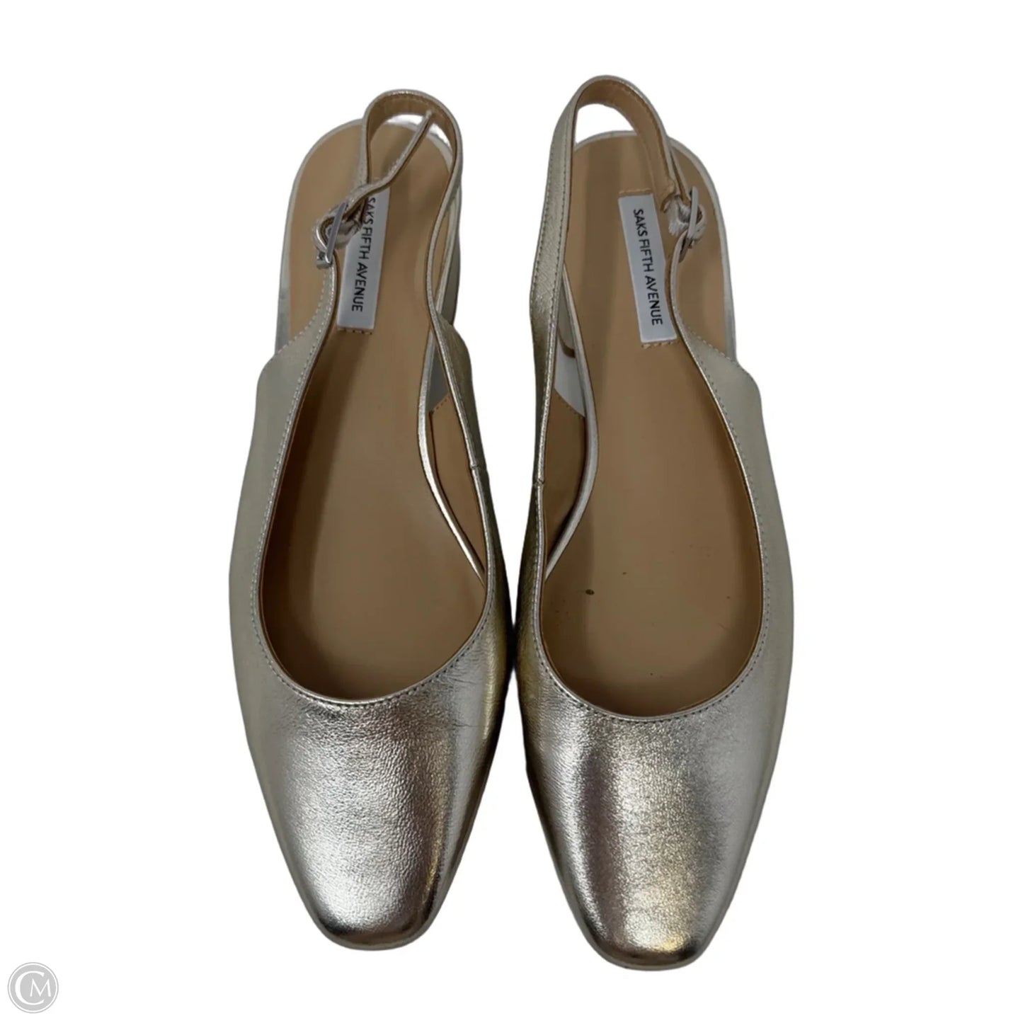 Mila Metallic Block Heel Shoes By Saks Fifth Avenue In Gold, Size: 9