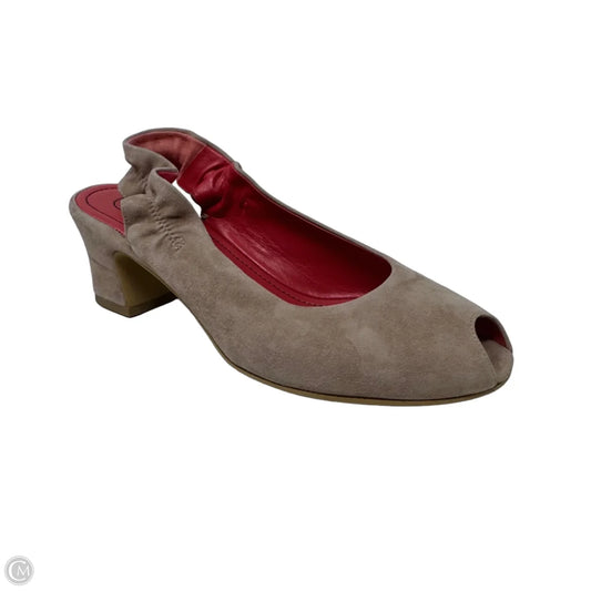 Milly Slingback Block Heel Sandals By Pas de Rouge In Pink, Size: 7.5 (It 37 1/2)