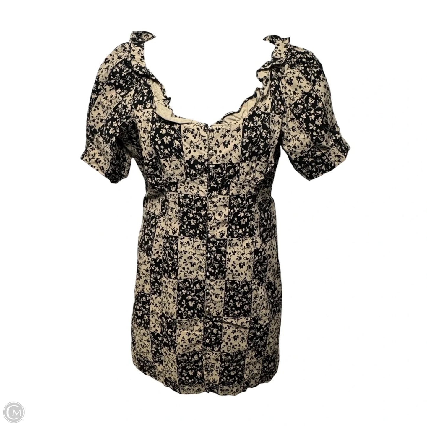 Dress Casual Short By Anthropologie In Black & Tan, Size: 14