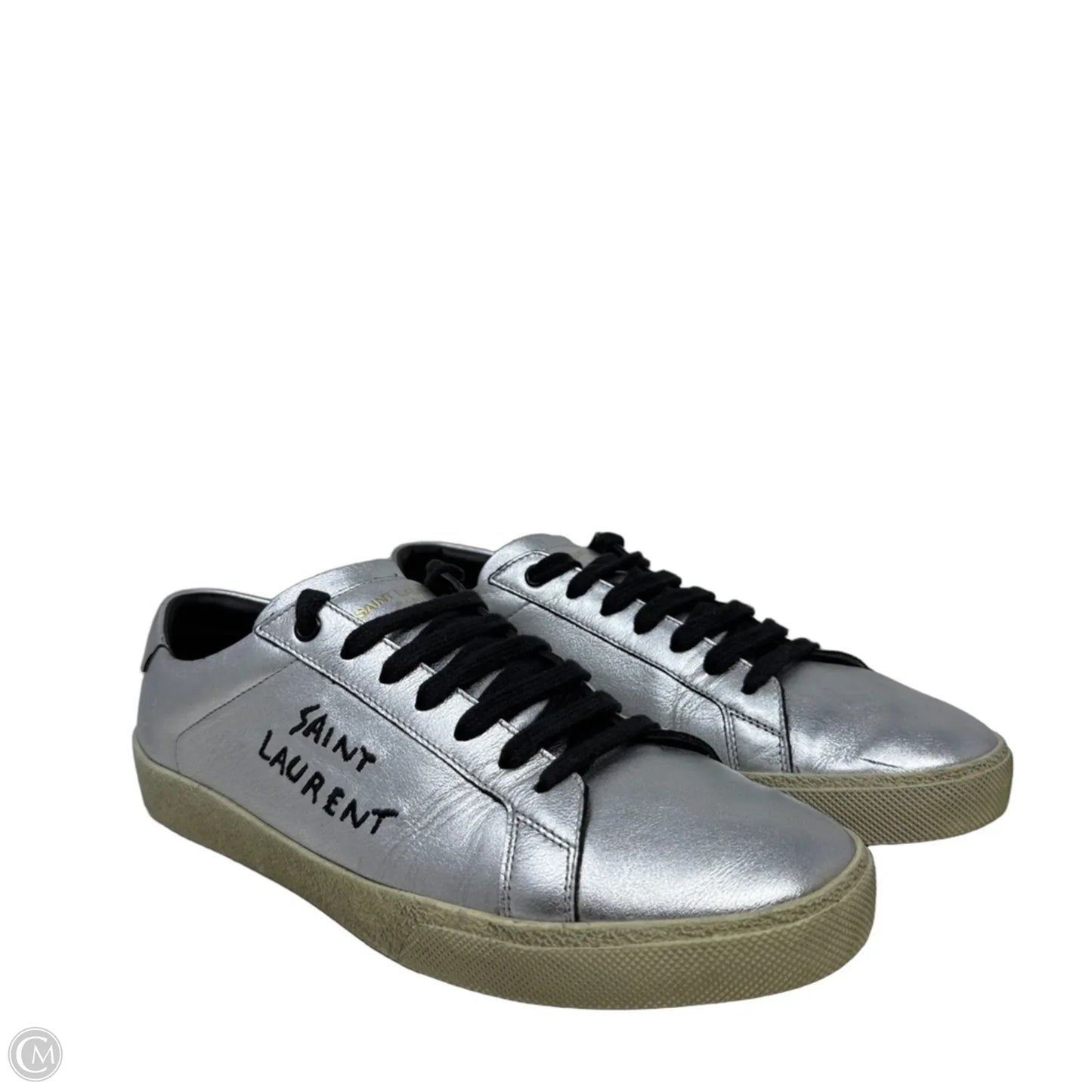 Court Classic SL/06 Sneakers Luxury Designer By Yves Saint Laurent In Silver, Size: 12 (IT 42)