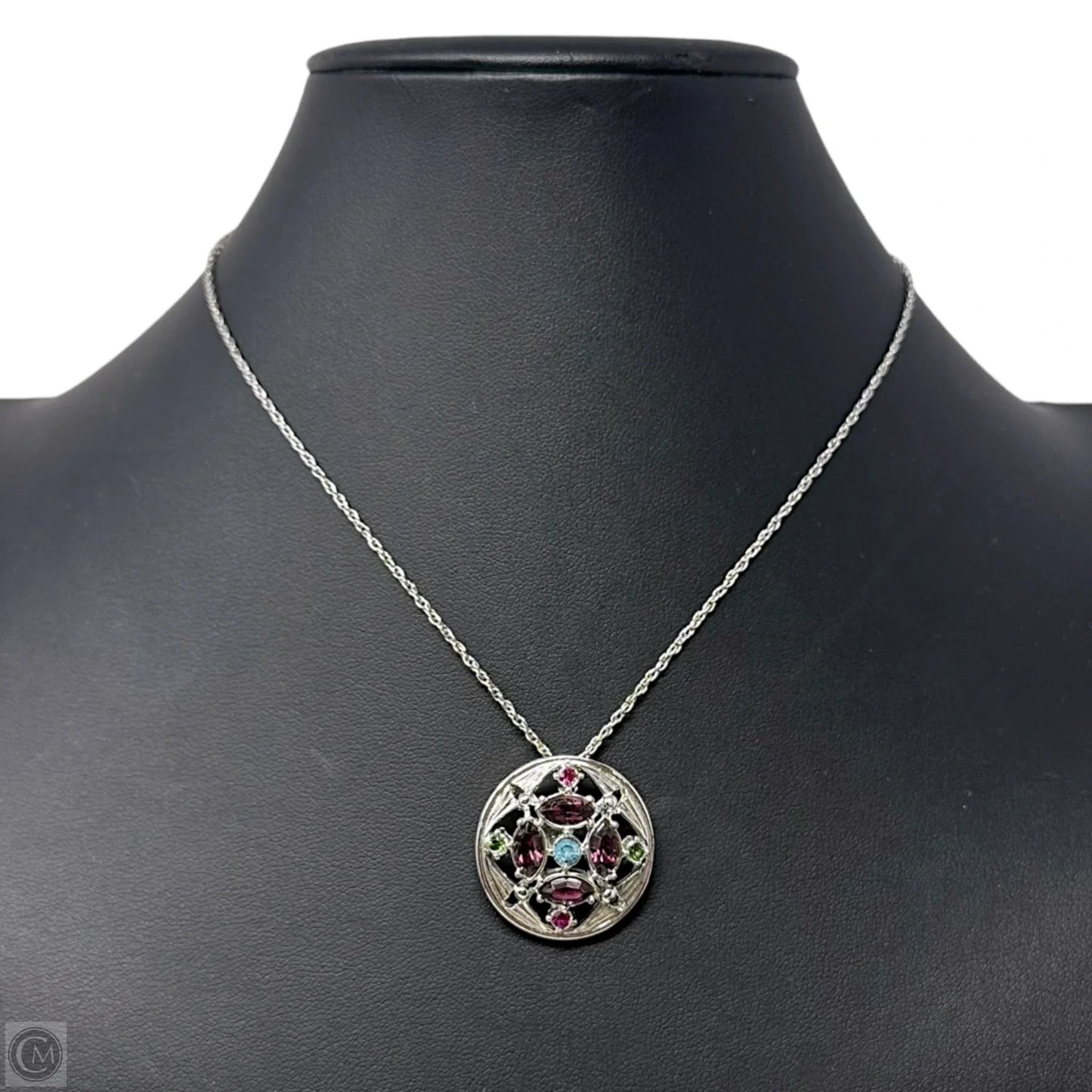 Springtime Pendant on Sterling Chain Necklace By Sarah Coventry