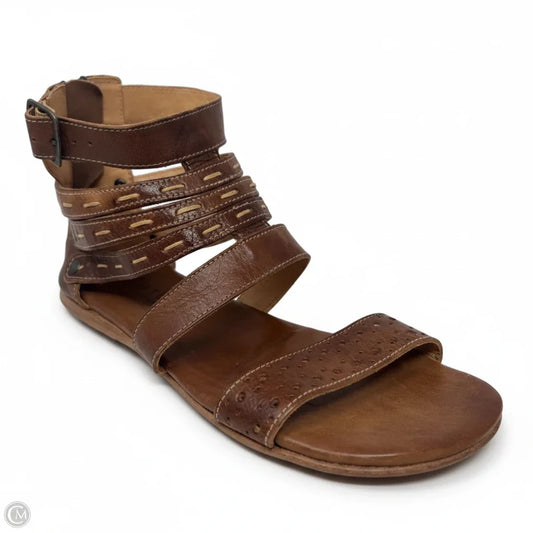 Gladiator Sandals Flats By Bed Stu In Brown, Size: 9.5