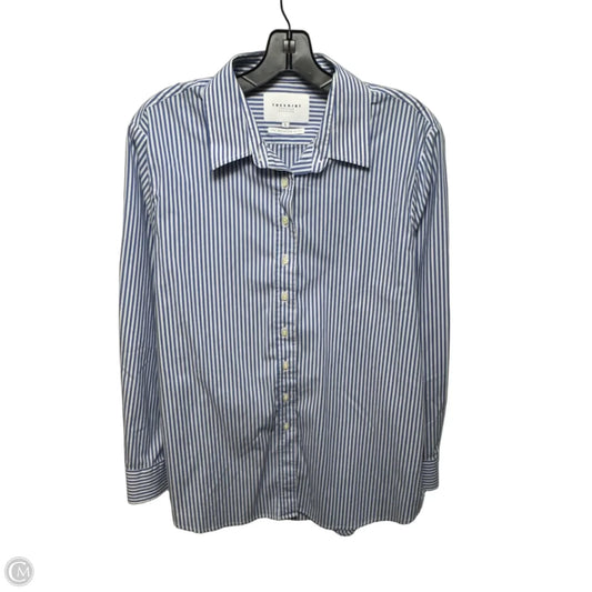 The Boyfriend Shirt By The Shirt Rochelle Behrens In Striped Pattern, Size: L