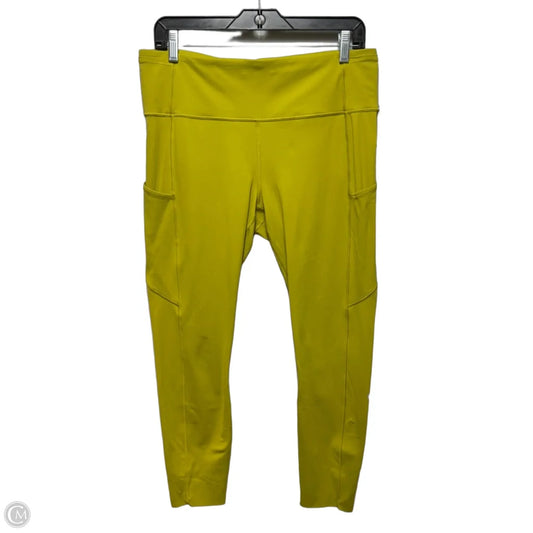 Athletic Leggings By Lululemon In Chartreuse, Size: 12