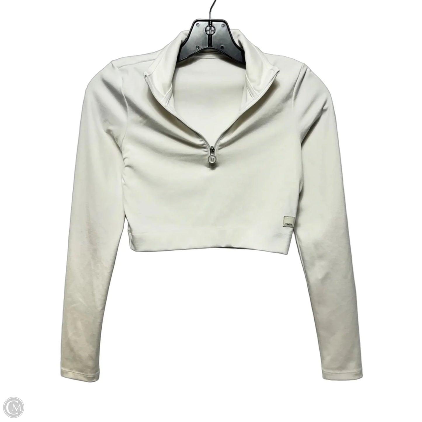 Half Zip Cropped Athletic Top Long Sleeve Collar By Vuori In White, Size: Xs