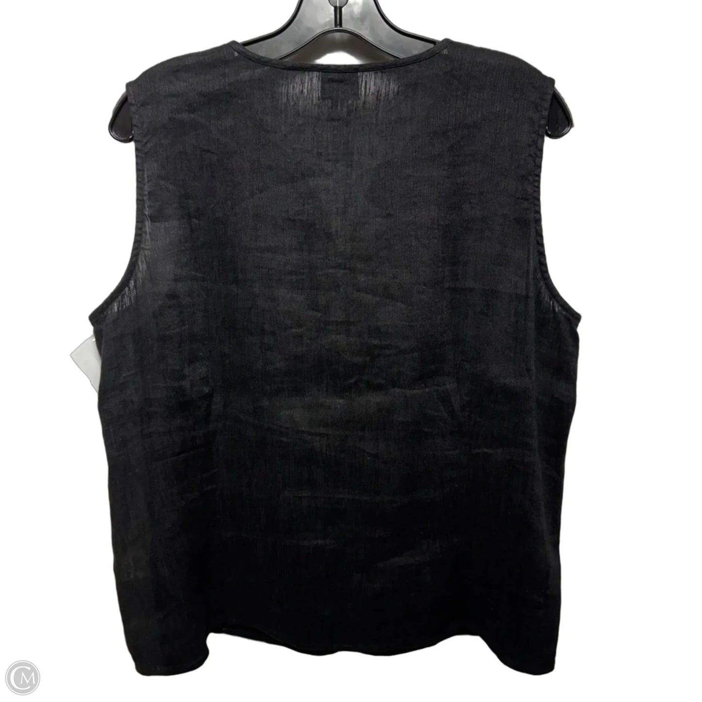 Linen Blend Top Sleeveless By Eileen Fisher In Black, Size: Xl