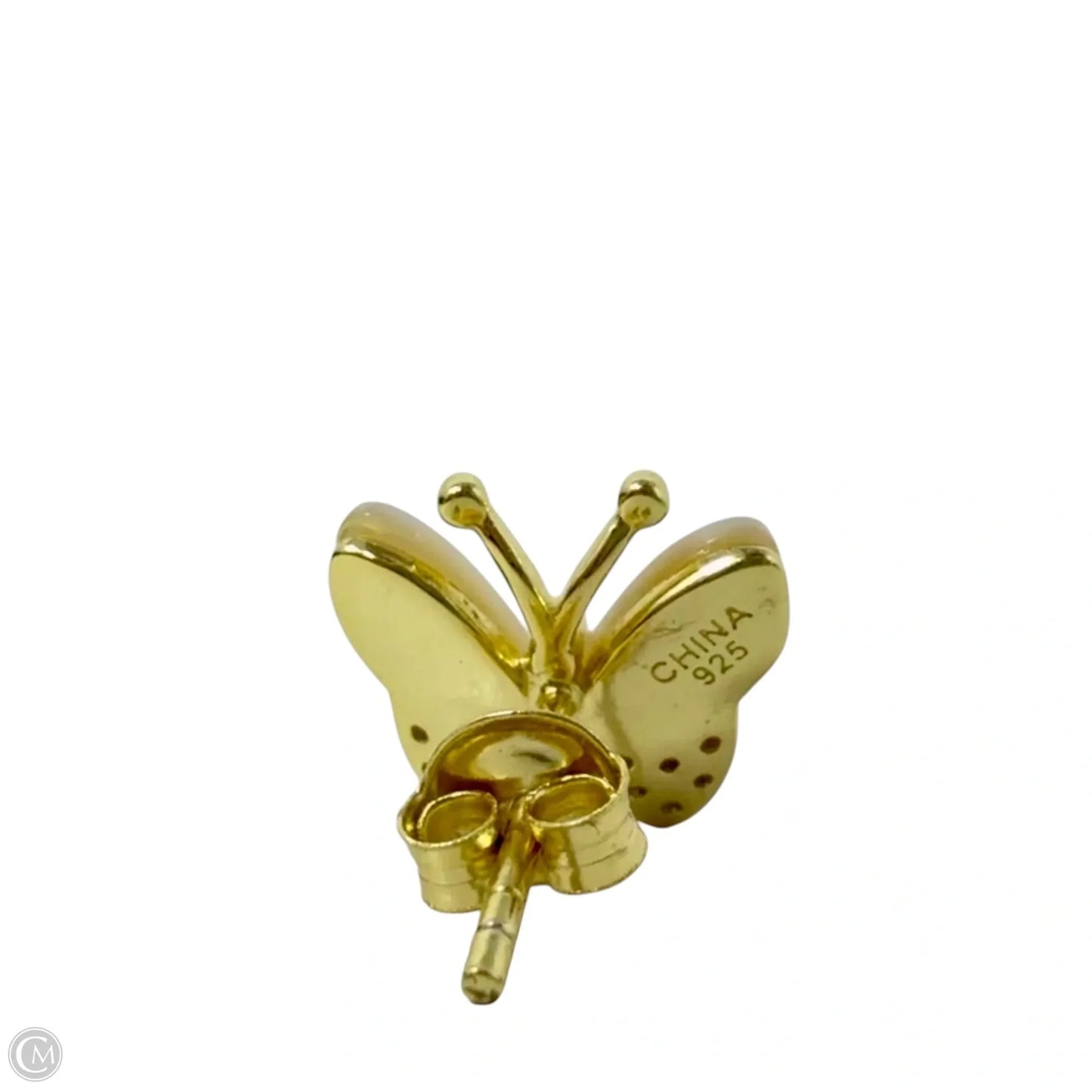 Gold Over Sterling Silver, Mother Of Pearl & Pavé Butterly Stud Earrings Other By Cmc