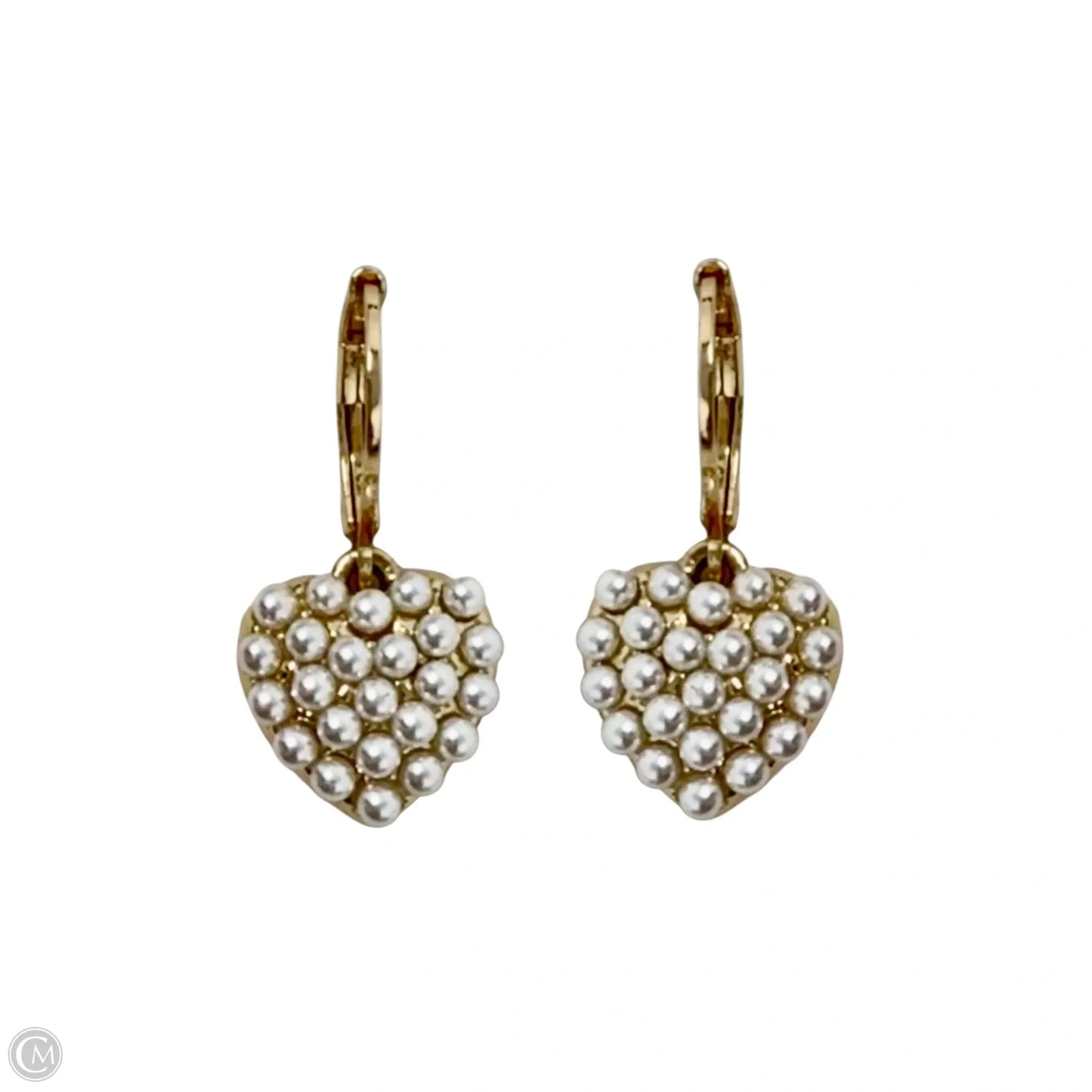 Faux Pearl Heart Leverback Earrings By Ralph Lauren