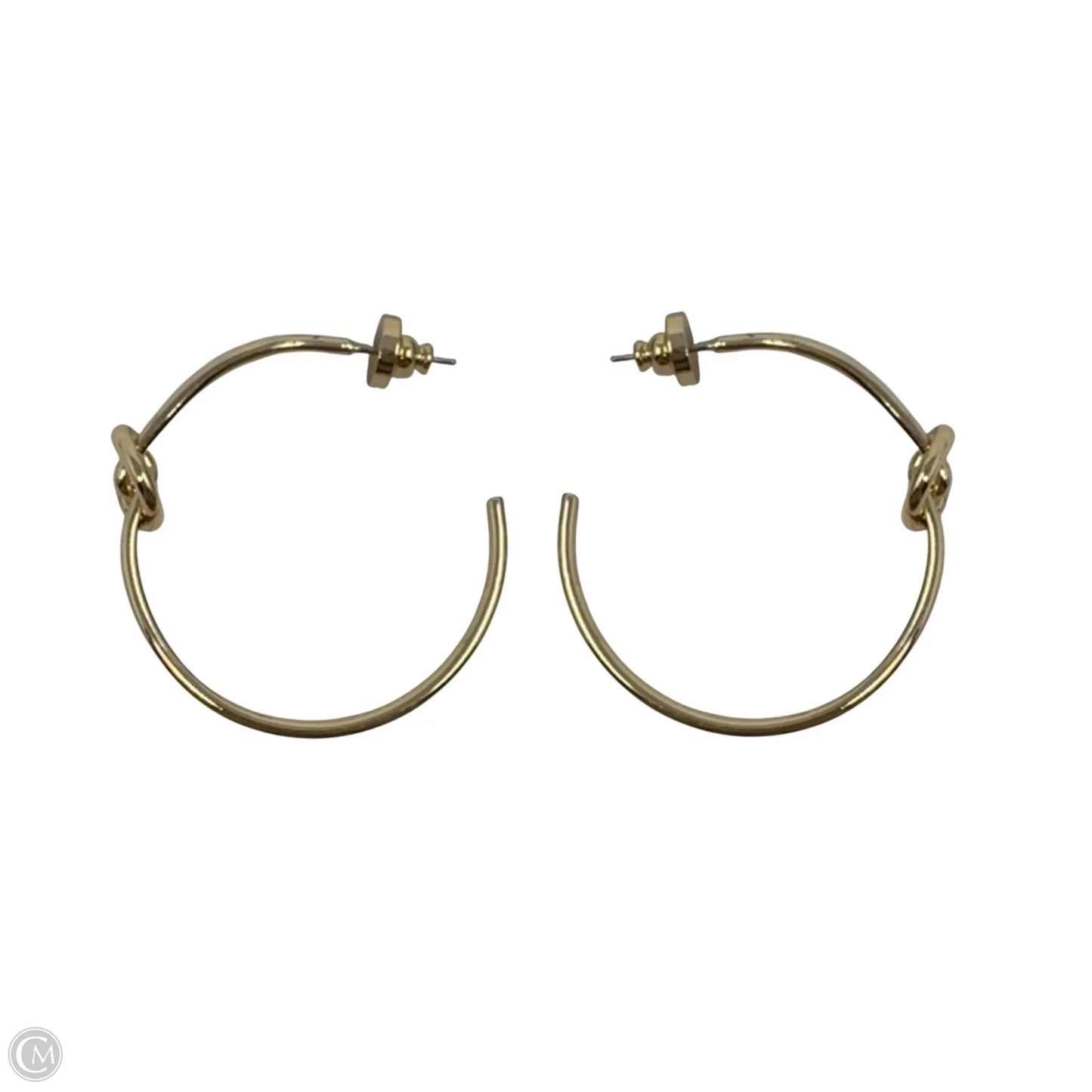 Gold Tone Knot Hoop Earrings