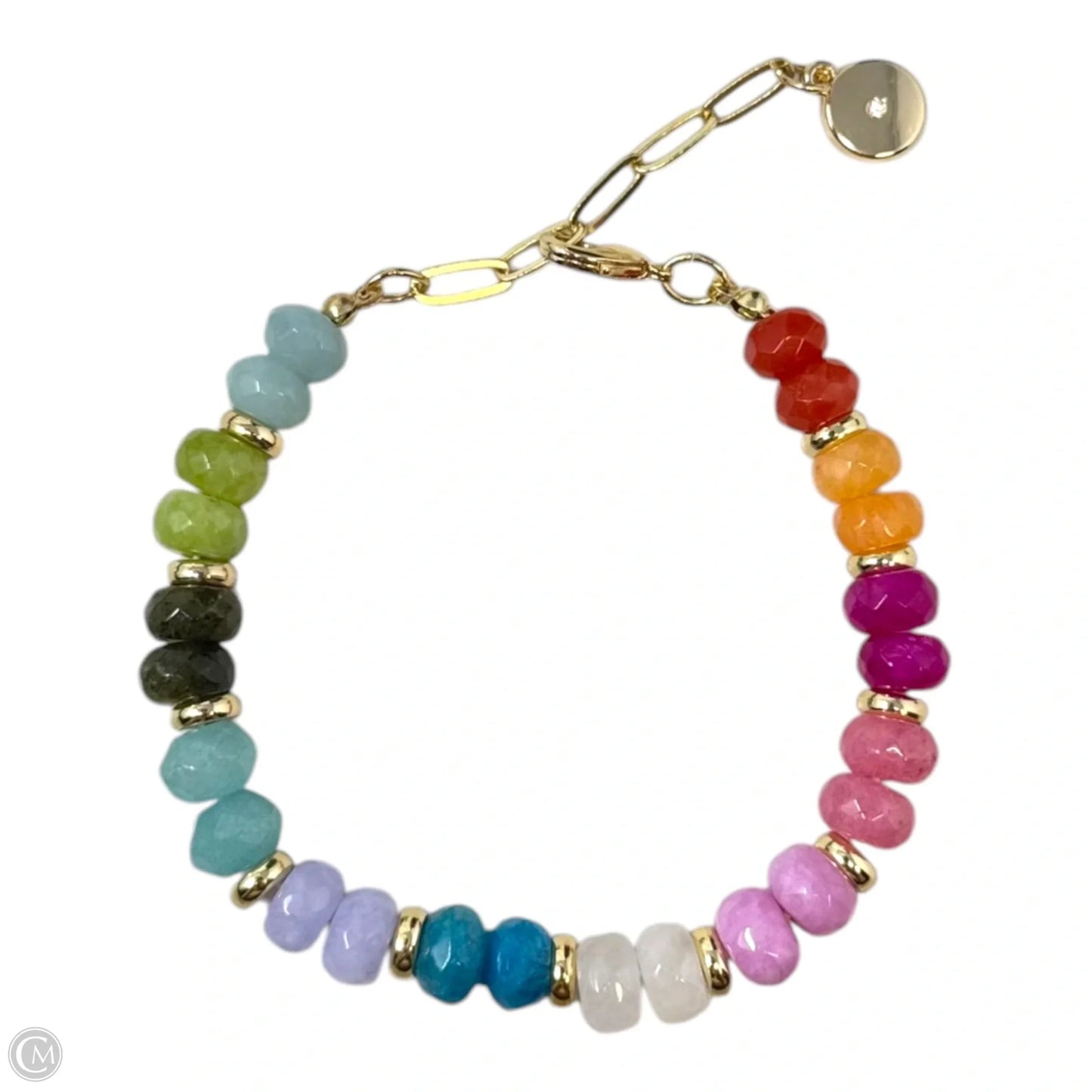 Rainbow Faceted Stone Bracelet