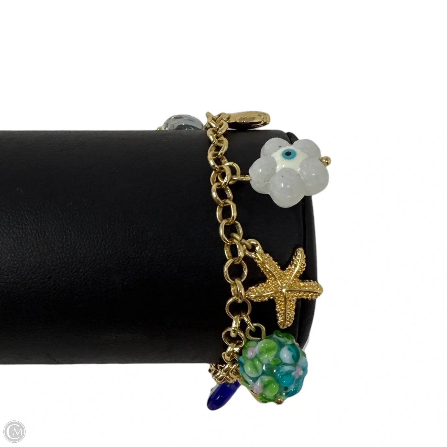 Sea Life & Heart Glass Charm Bracelet By House Of Harlow 1960