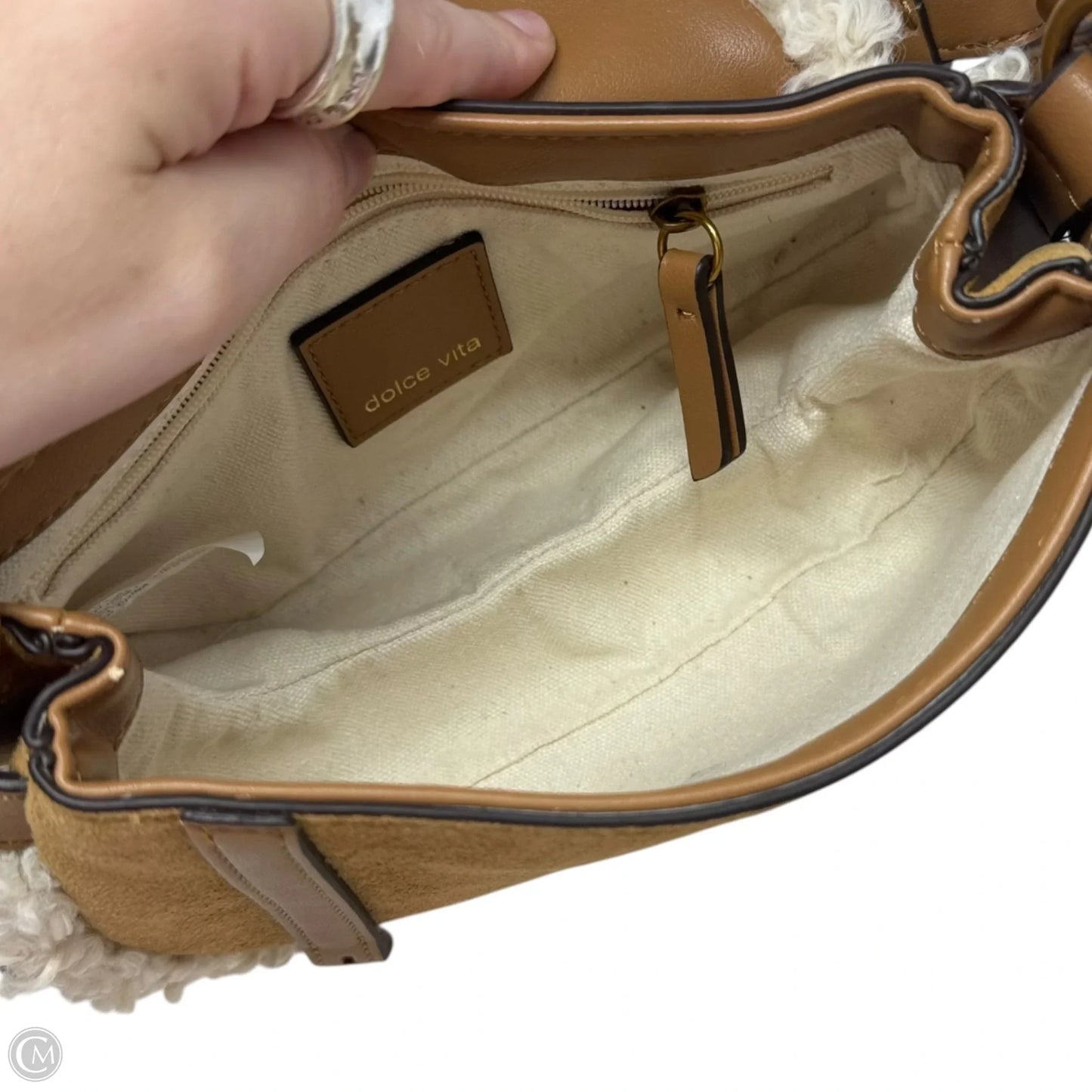 Faux Shearling Handbag By Dolce Vita, Size: Small