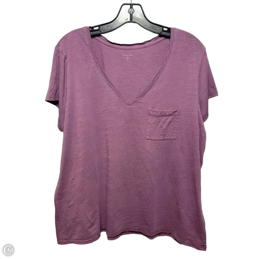 Top Short Sleeve Basic By Garnet Hill In Purple, Size: Xl