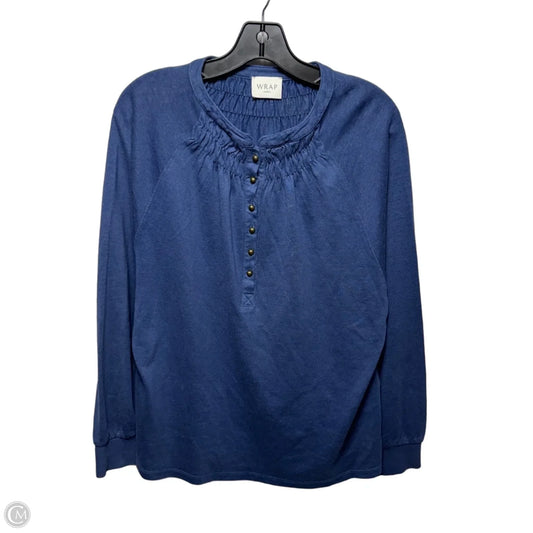 Top Long Sleeve By WRAP London In Blue, Size: 10