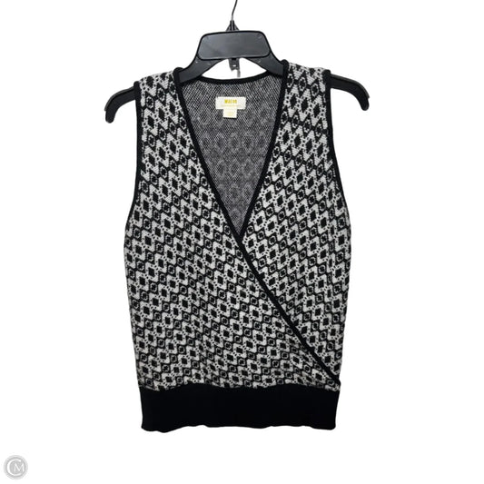 Vest Sweater By Maeve In Black & White, Size: L