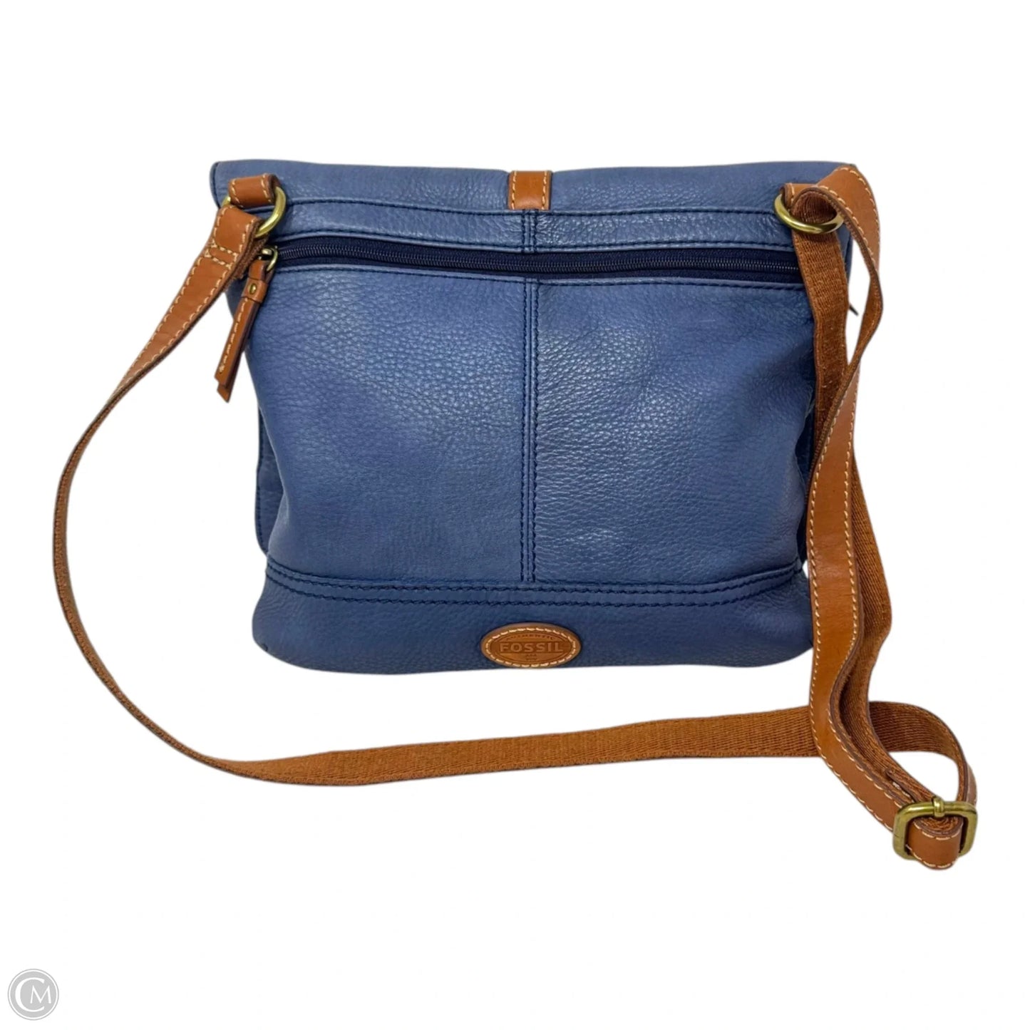 Crossbody Leather By Fossil, Size: Medium