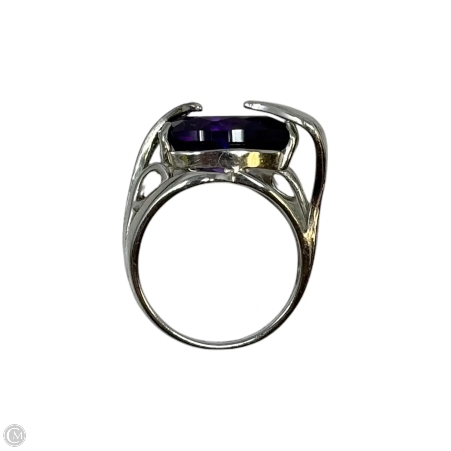 Pear Cut Amethyst Ring Sterling Silver, Size: 7