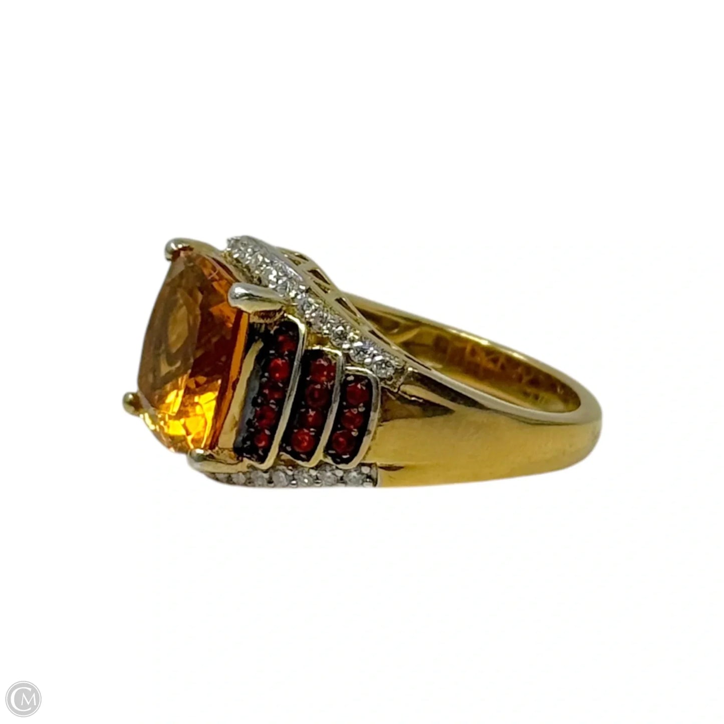 Citrine & Moissonite Ring Sterling Silver By D’joy, Size: 7
