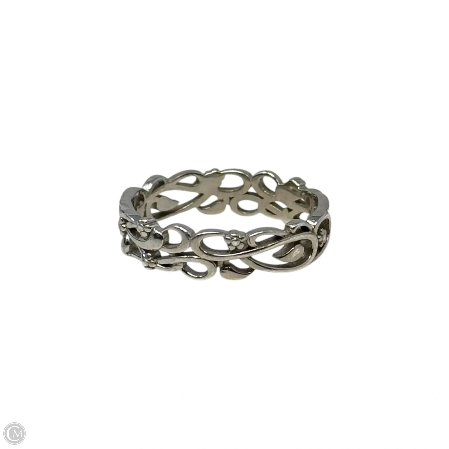 Floral Bouquet Band Ring Sterling Silver, Size: 12
