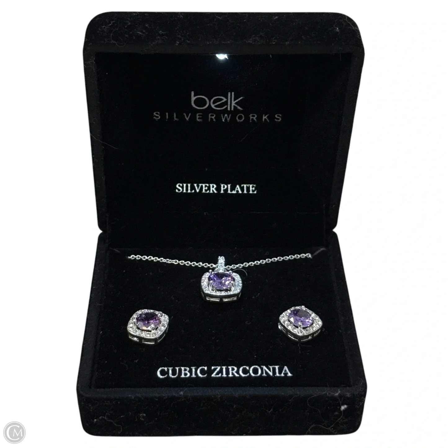 Silver Plated CZ Necklace Set By Belk Silverworks