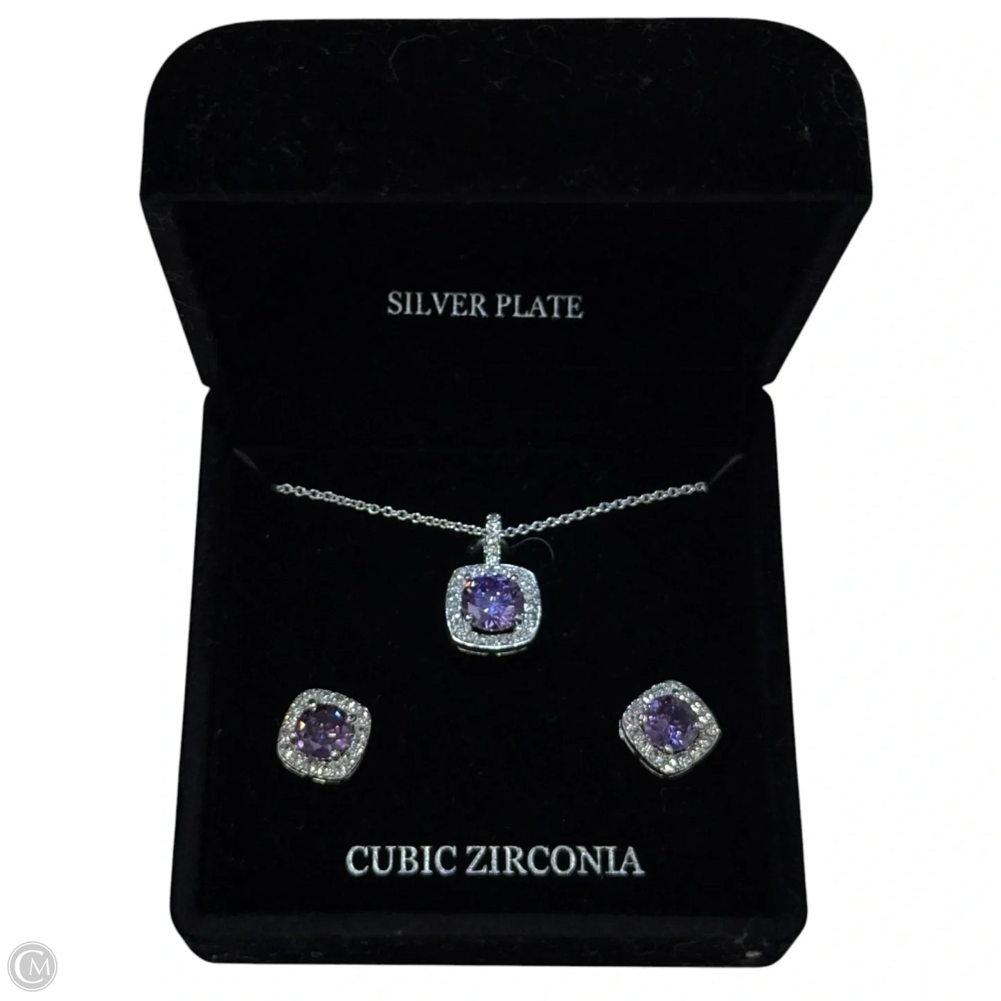 Silver Plated CZ Necklace Set By Belk Silverworks