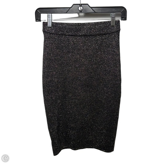 Knit Skirt Designer By Diane Von Furstenberg In Black & Gold, Size: S