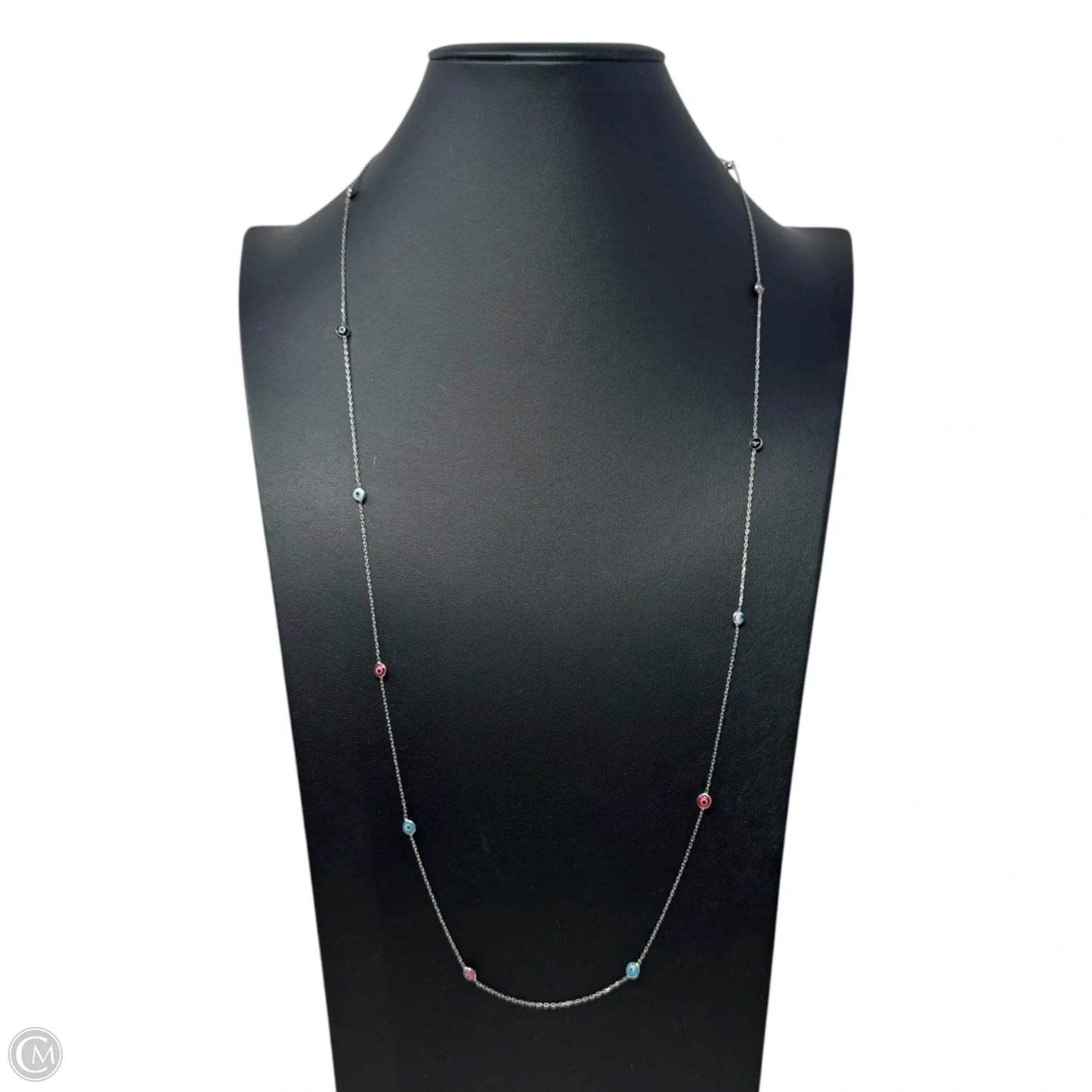 Evil Eye Station Necklace Sterling Silver