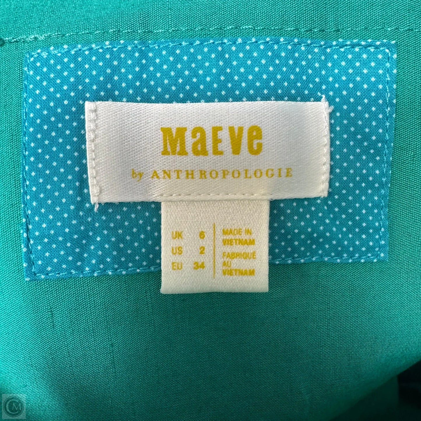 Square Neck Button Down Dress By Maeve In Green, Size: 2