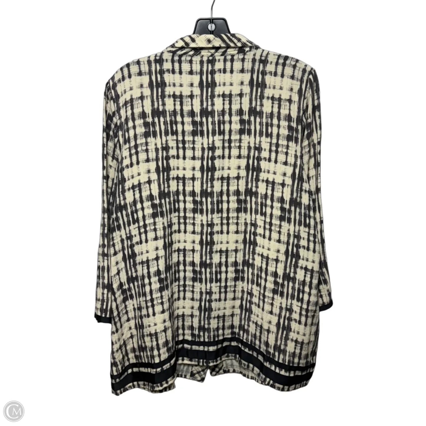 Top Long Sleeve By John Mark In Black & Cream, Size: M