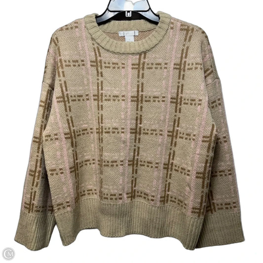 Sweater By Design History In Pink & Tan, Size: M